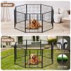 Dog Playpen Indoor Outdoor, 24" Height 8 Panels Fence with Anti-Rust Coating, Metal Heavy Portable Foldable Dog Pen for Large, Medium Small Dogs RV Ya