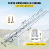 VEVOR Spring Wire and Lock Channel, 6.56ft Spring Lock & U-Channel Bundle for Greenhouse, 50 Packs PE Coated Spring Wire & Aluminum Alloy Channel, Pla